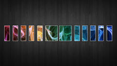 collage abstract shapes digital art spectrum colorful panels