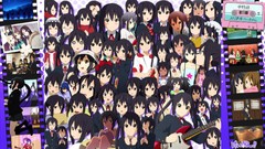 Collage Anime hats guitars blush long hair anime girls brown 