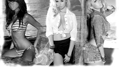 Collage black and white woman blondes brunettes boobs Claudia 