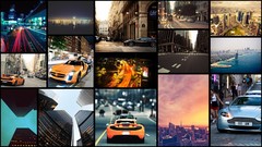 Collage cars cityscapes