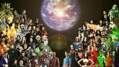 Collage marvel hero dc