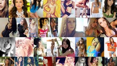 Collage woman blondes brunettes redheads portraits 