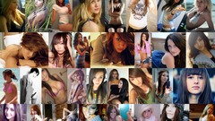 Collage woman blondes brunettes redheads portraits self shot