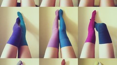 Collage woman legs stockings