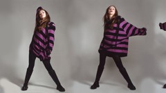 Collage woman skirts long hair green eyes musicians miniskirts 