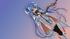 Collar chains angels long hair blue eyes sora no otoshimono 