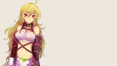 Collar red eyes blondes long hair anime girls