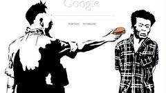 Colored stencil google food