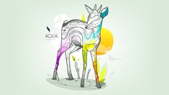 colorful digital art deer Animals Simple Background artwork
