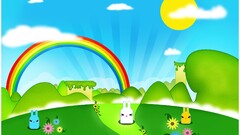 colorful fantasy art rainbows digital art sky sun