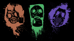 Colorful gas masks abstract