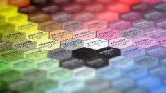 colorful hexagon blurred color codes