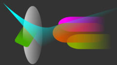 colorful simple vector digital art cyan gray background