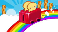 colorful toasts digital art rainbows toaster bread food artwork