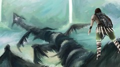 Colossus flying artwork Shadow of the Colossus