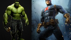 Comics captain america Hulk (comic character) 3D modeling