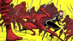 Comics daredevil Black Widow artwork marvel comics ninjas