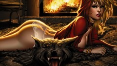 Comics lingerie panties fireplaces comics girls Grimms Fairy 