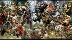 Comics thor loki marvel comics lithograph Asgard