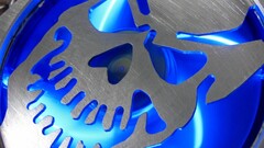 computer hardware fans blue lights skull