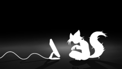 Computers cats silhouettes black