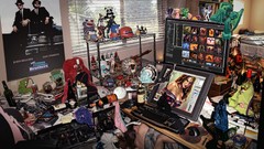 Computers geek designer junk nerd fake clutter