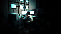 Computers geek lonely night