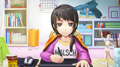 Computers Guns anime girls