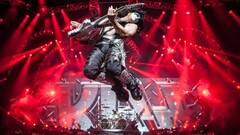 concerts Kiss (music) Men guitar musical instrument jumping