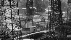 Construction California monochrome Towers long beach oil 