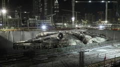 Construction ships star wars cityscapes Millennium Falcon