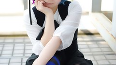 Cosplay blue hair black