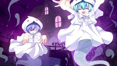 Costume ghosts anime girls closed eyes