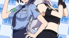 Costume white hair stockings skirts blue hair anime girls 