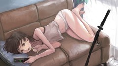 Couch Katana weapons brown