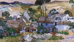 Country paintings houses Vincent van Gogh artwork