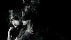 Couple black background