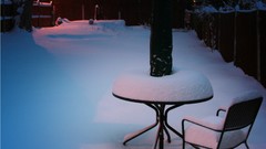 Courtyard snow landscapes