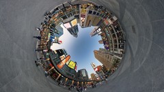 Creative Toronto circles urban digital art fisheye effect 