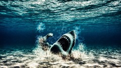 Creative water strange Sharks digital art fantasy art