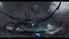 creature Sea fantasy art ship storm