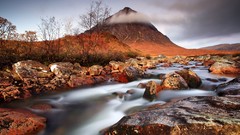 Creek nature Mountains clouds rocks streams mist rivers