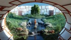 Creek Trees woman blocks Garden rocks artwork digital art 