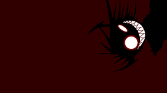 Creepy black red smiling