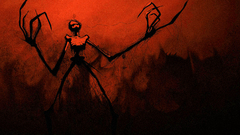 Creepy dark red hands