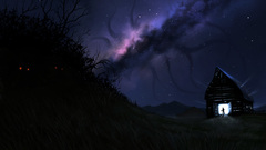 Creepy night houses skyscapes