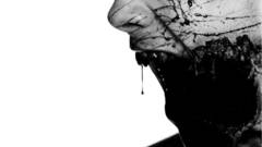 Creepy zombie horror face