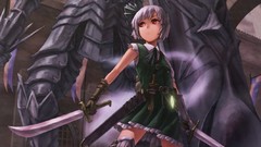 Cross Bones armor white hair red eyes Swords skulls short hair 