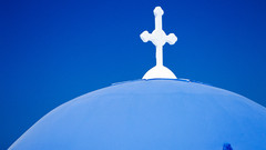 Cross on Dome santorini