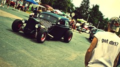 Crowd cars retro classic vehicles hot rod
